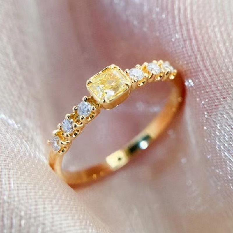 Moda producent biżuterii 18K N10K N9K Złote Pojedyncze Żółte Diamentowe Kamienia Kobiet Złote Pierścienie Wzory