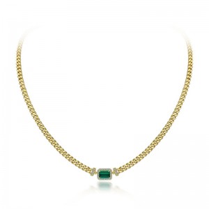 2022 Nowy 1CT uprawiany szmaragd wisiorek 925 Srebrny prostynaszyjnik